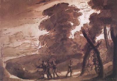 Claude Lorrain Landscape with Figures Before (mk17)